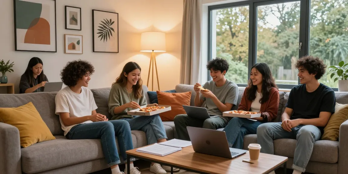 Students enjoying their time in modern student housing Northampton with all bills included.