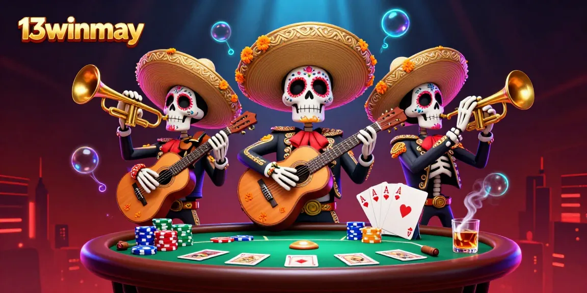 Join the fun playing games at 13winmay with festive Day of the Dead characters and colorful casino elements.