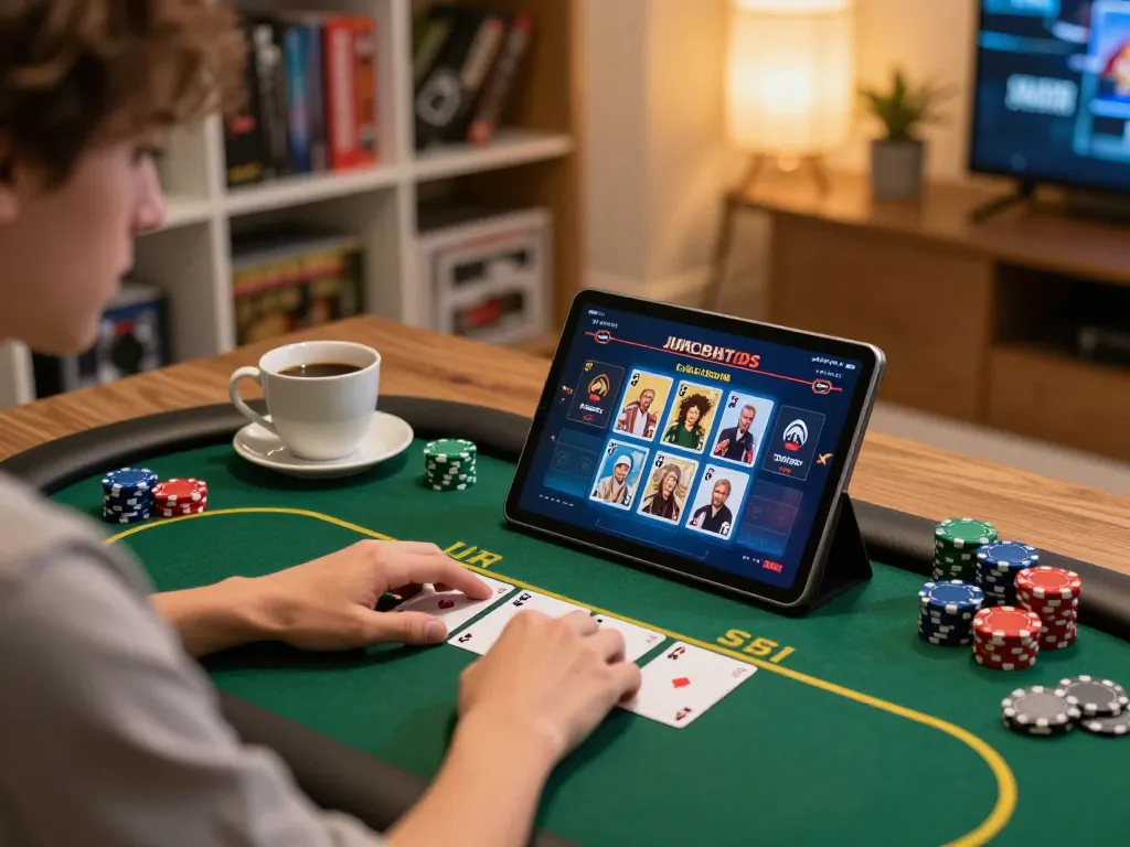 Engaging scene of 33win mobile poker gameplay with rich visual context highlighting strategic decision-making.
