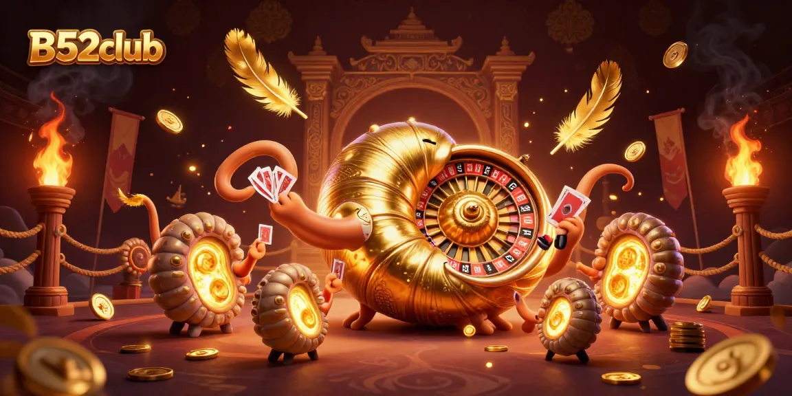 Play immersive games at B52club with an exciting illustration featuring a glowing nautilus and vibrant casino elements.