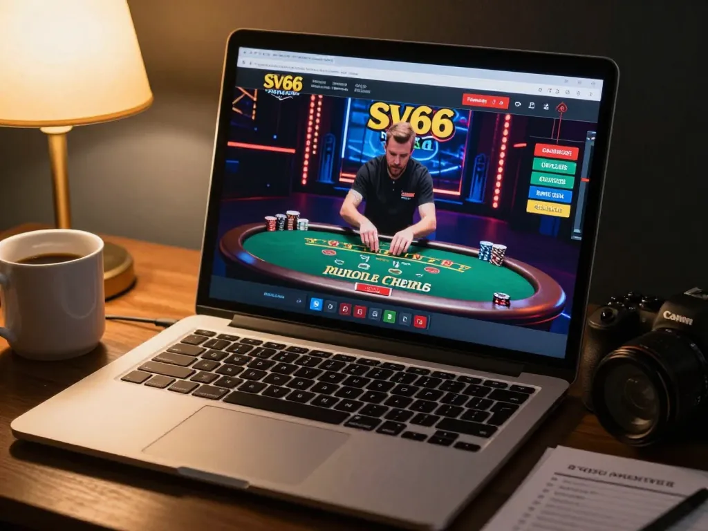 Players engage with the sv66 online casino, enjoying an immersive blackjack experience at home.