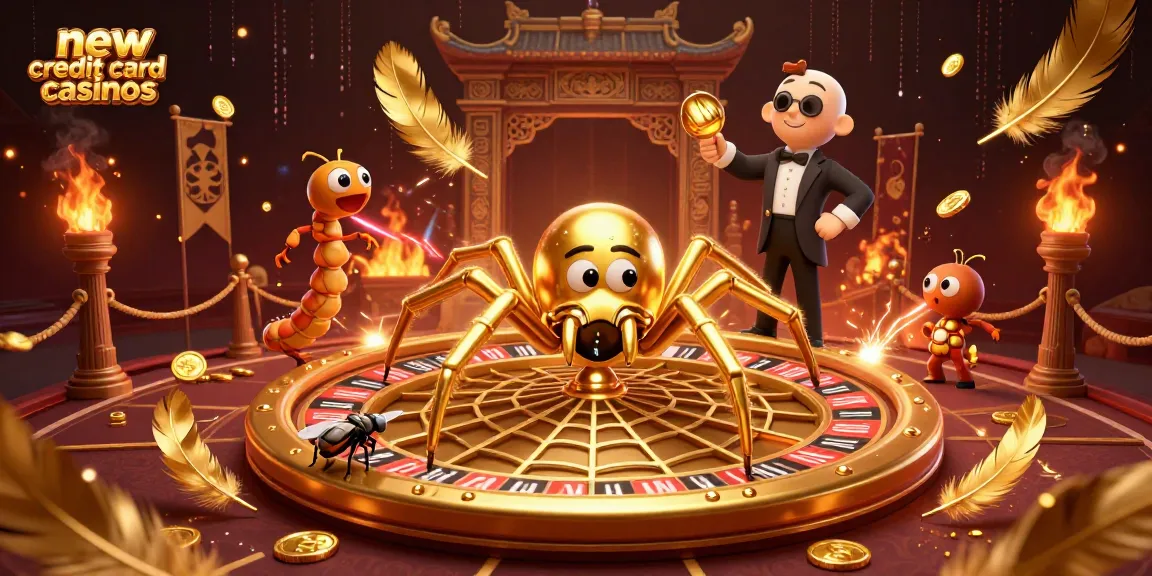 Explore new credit card casinos with dynamic roulette elements and engaging gameplay imagery.
