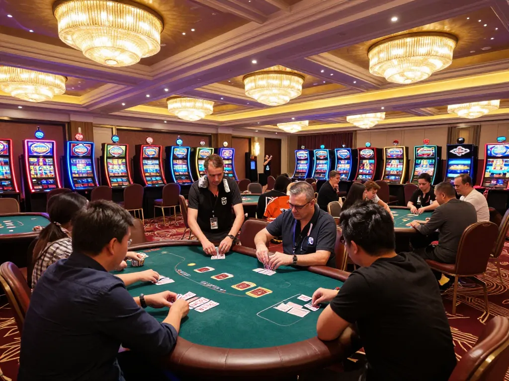 Players engaged in a high-stakes poker game at KKWIN casino, showcasing the thrill of strategic gameplay