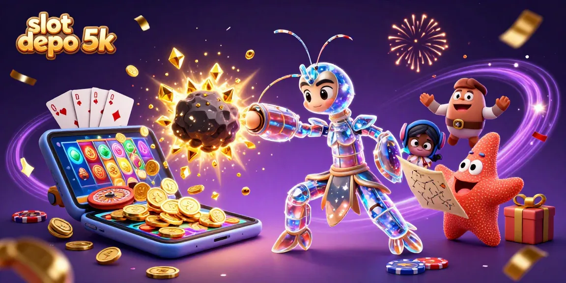 Engage in exciting slot depo 5k gameplay with dynamic visuals of wins, coins, and magical effects.