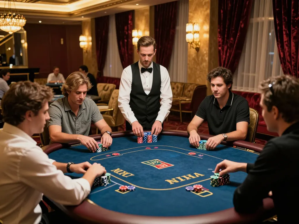 Players experience intense moments at MM88 poker tables in an upscale casino setting
