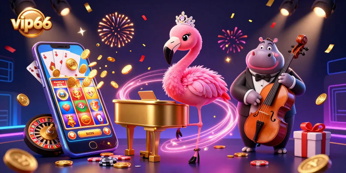 Experience the thrill of vip66 with vibrant gaming elements and engaging cartoon characters.