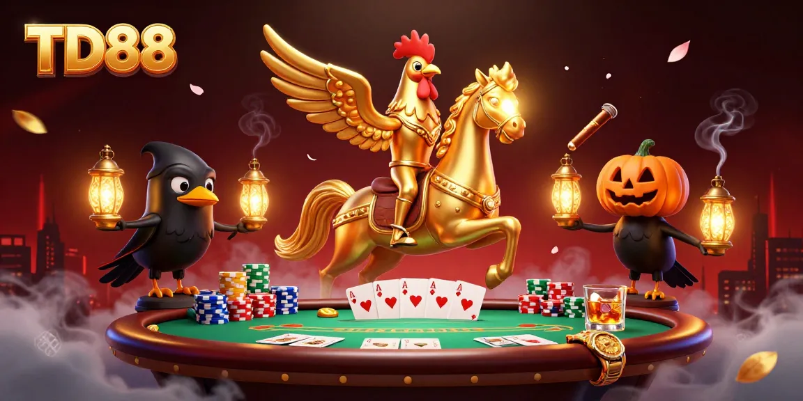 Experience thrilling gameplay with TD88 amidst vibrant casino elements and dynamic characters.