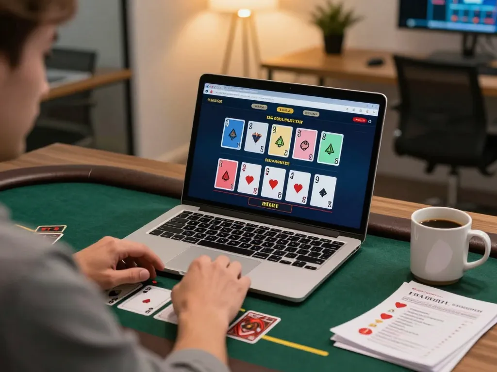 MM88 live dealer blackjack game interface on laptop, showcasing engaged online gambler.
