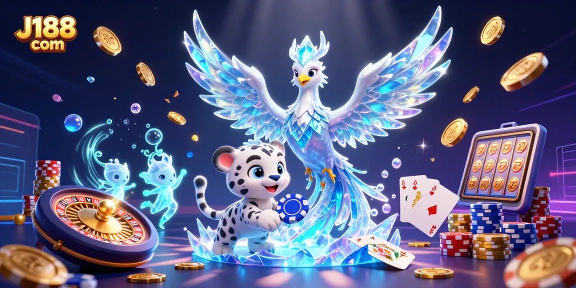 Win big at J188 com with this enchanting casino scene featuring characters immersed in a world of vibrant gaming.