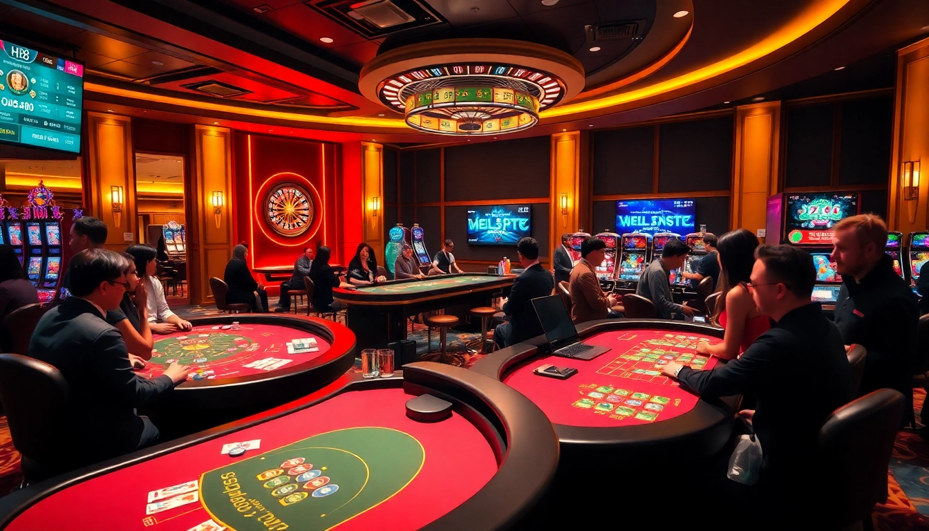 Experience the thrill of gaming at Hi88's vibrant casino ambiance.