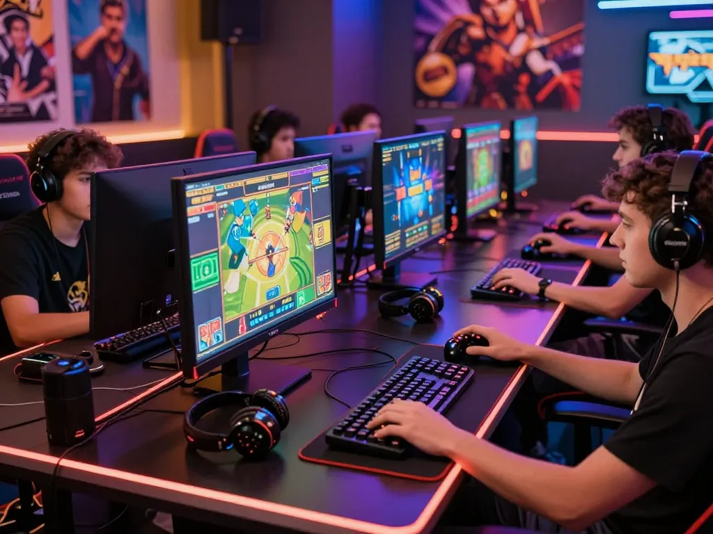 Hit club online gaming scene with diverse players engaging in interactive casino games, showcasing vibrant atmosphere and technology.