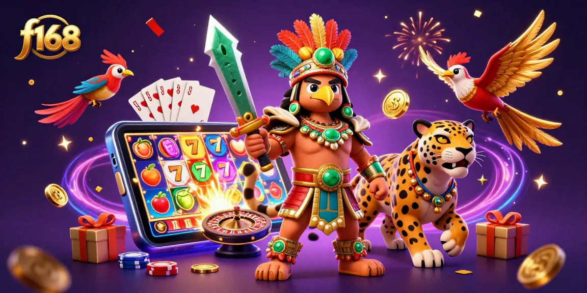 Spin thrilling slot games with f168's vibrant characters and captivating casino elements.