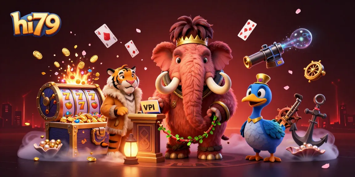 Check IDs at hi79 casino with a bouncer mammoth, saber-tooth VIP, and dodo doorman.