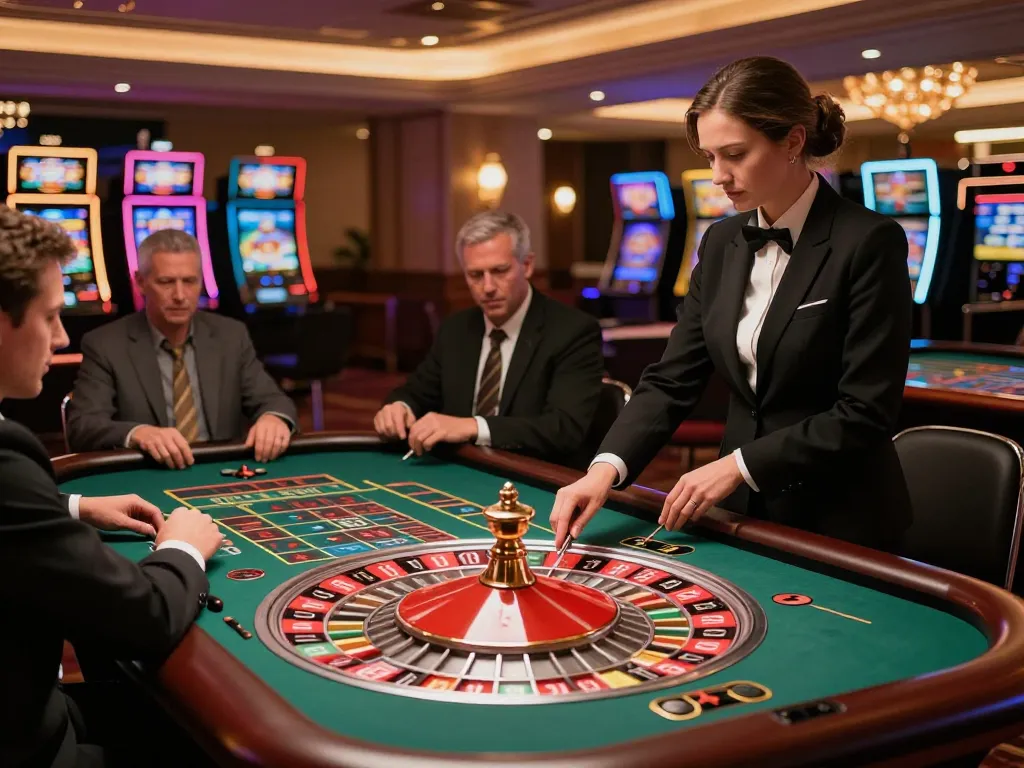 Players engaging in strategic roulette gameplay at an upscale casino, with sv66 enhancing the dynamic atmosphere.