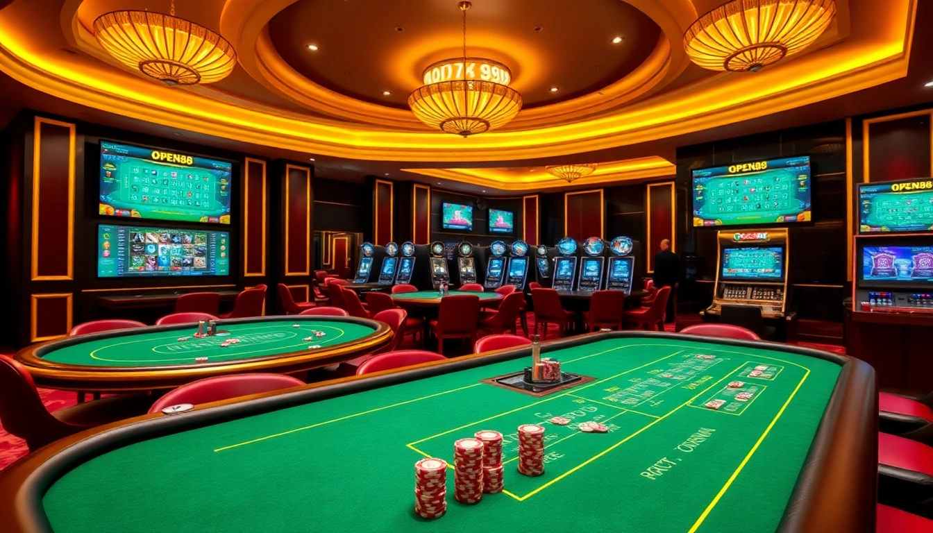 Experience excitement at OPEN88's advanced casino tables with vibrant gaming elements.