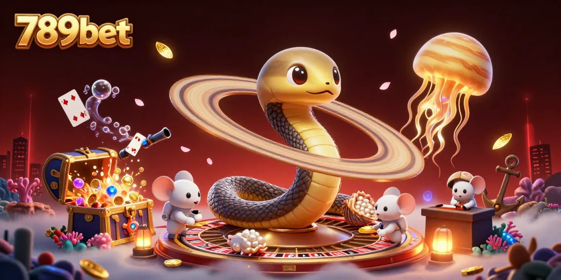 Cá cược tại 789bet với rắn hình vòng nhẫn và những chú chuột phi hành gia đặt cược giữa không gian tuyệt đẹp.