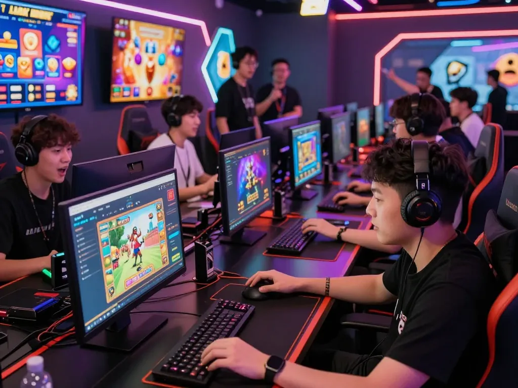 Exciting BK8 online gaming and betting scene with diverse players engaging with vibrant gaming interface