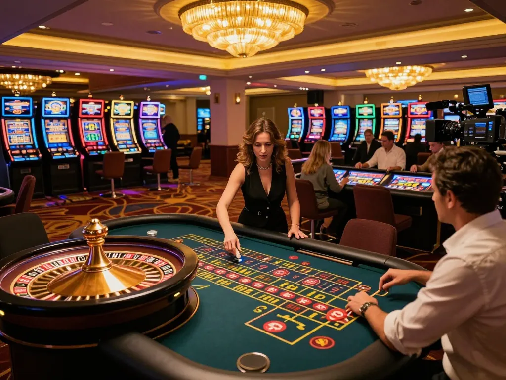 Experience iwin excitement with players actively betting at a roulette table in a lively casino setting