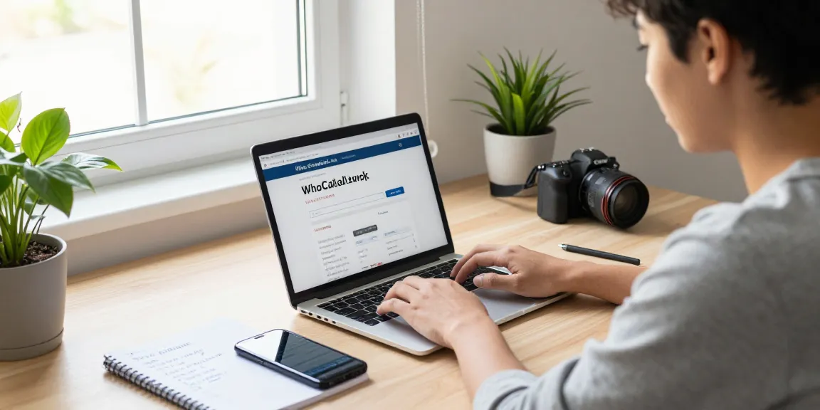 Discover who called you with effective phone lookup tools in a modern home office setting.