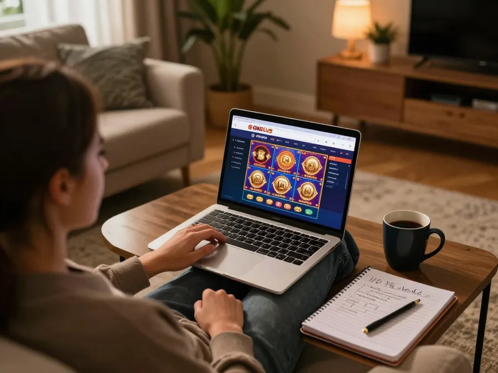 Engaged player exploring SONCLUB online gaming options at home, showcasing a friendly betting atmosphere.