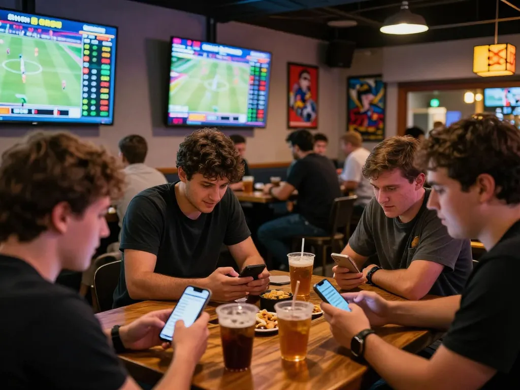 Engaging in sports betting action at https://xo88tv.com/, where players analyze games and odds in a lively atmosphere.
