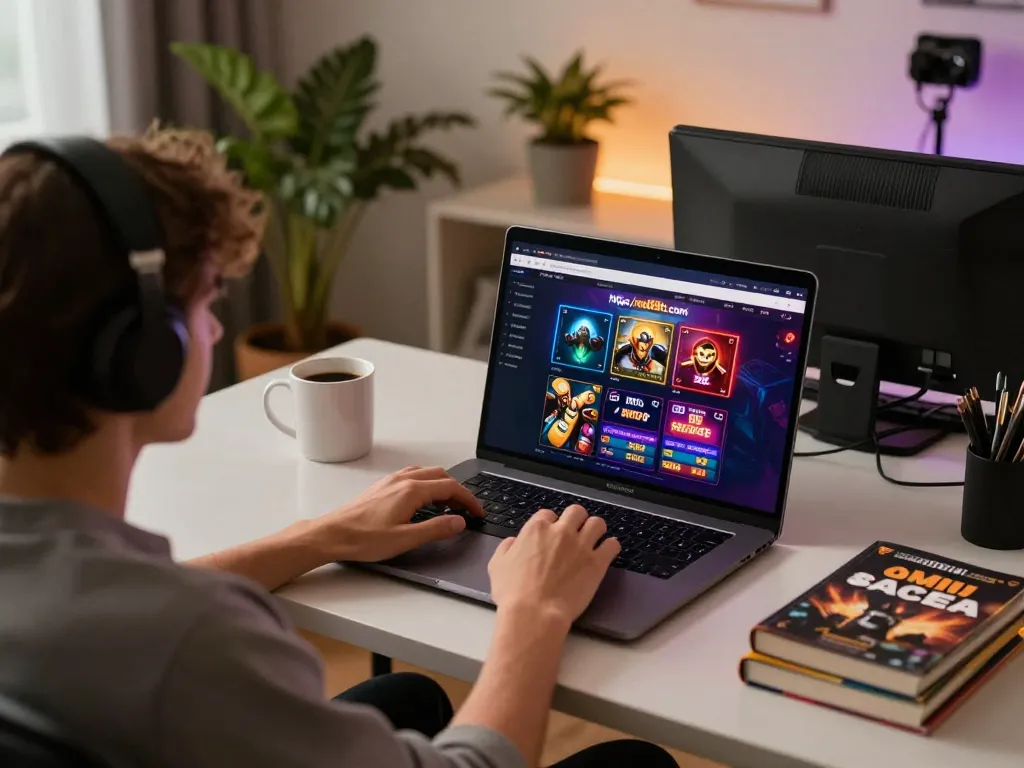 Engaging in a thrilling online gaming experience at https://red88tt.com/ with a stylish setup.