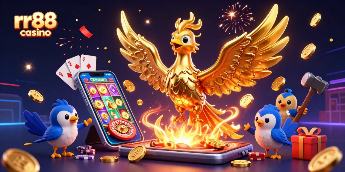 Experience the thrilling action at rr88 casino with golden phoenix and exciting gaming elements.