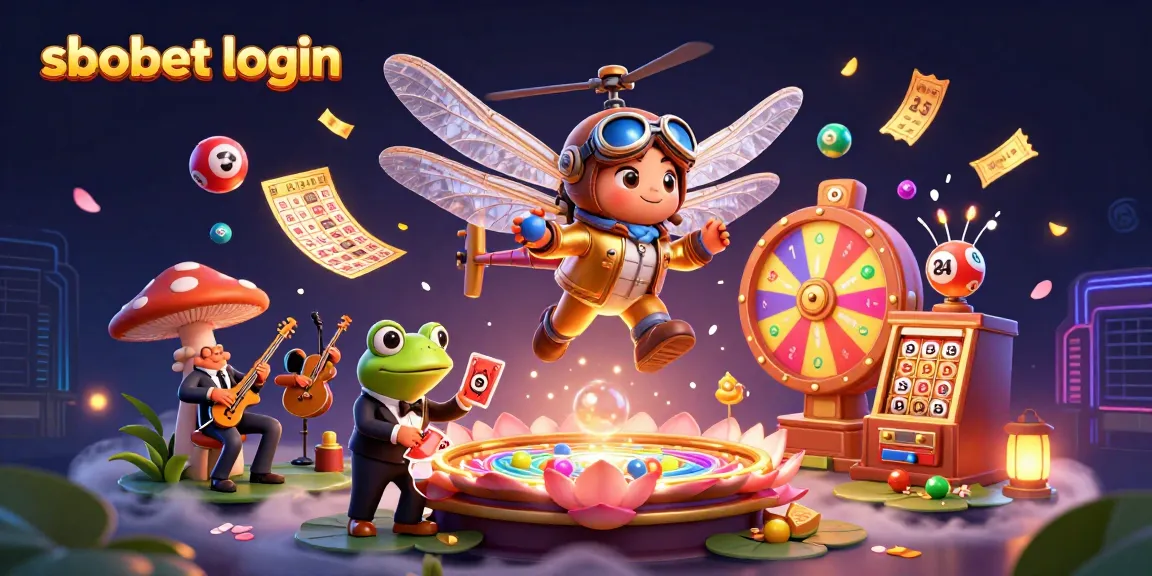 Experience sbobet login excitement with colorful casino characters amidst dynamic gaming elements