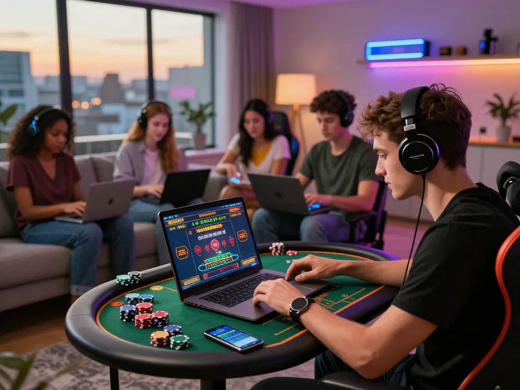 Engaged players enjoying online gaming experiences at 789win in a lively home setting.