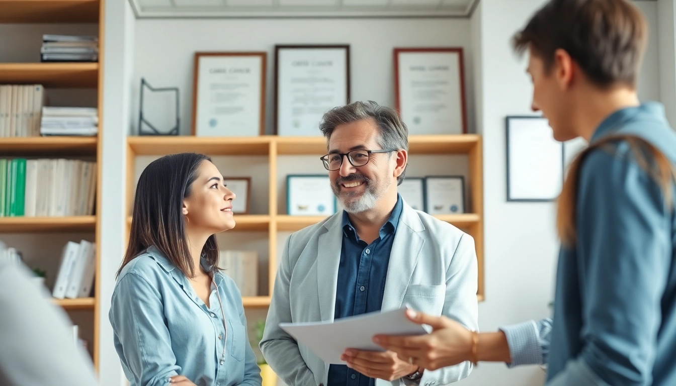 How to find my perfect career path with a professional coach in a bright office.