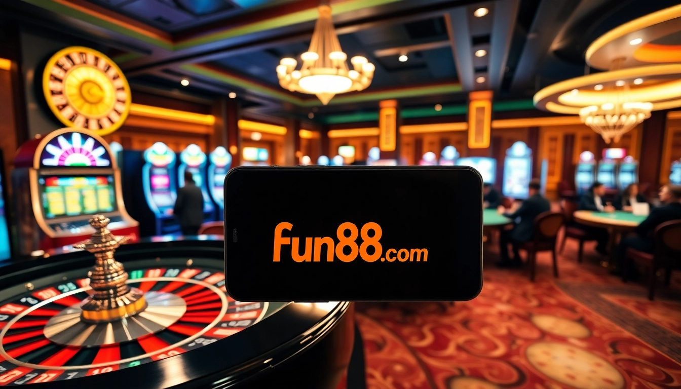 Experience the excitement at Fun88.com with players enjoying live casino games and modern betting interfaces.