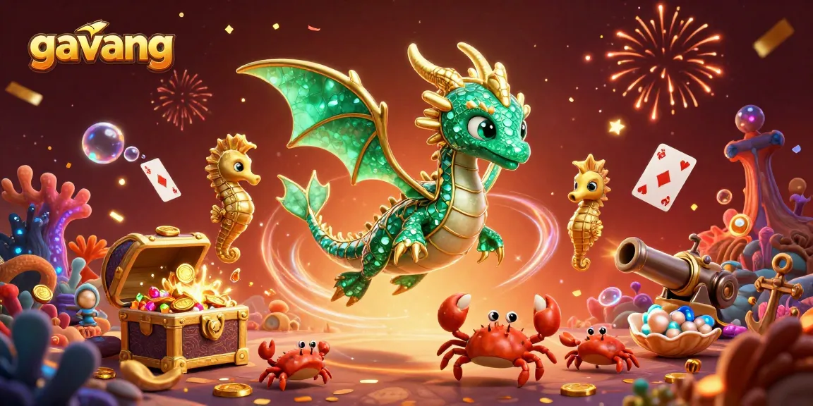 Experience thrilling gameplay with gavang featuring a dazzling underwater scene of magical sea creatures.