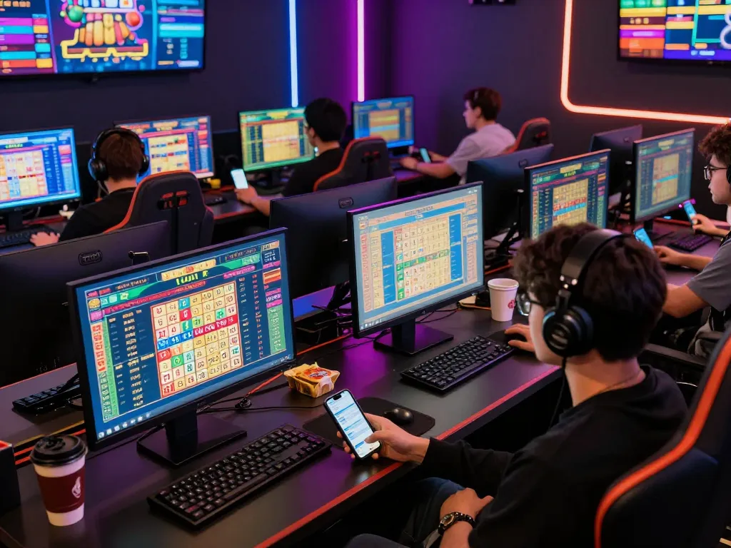 Exciting lô đề online gaming setup with diverse players engaged in betting activities.