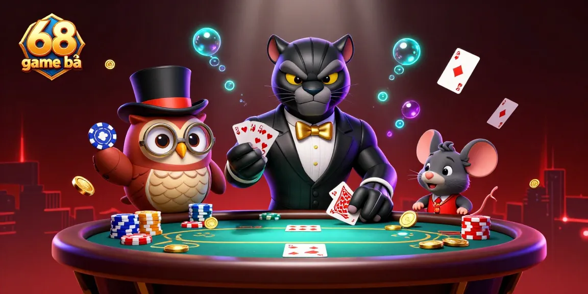 Engage with the thrilling 68 game bài experience featuring stylish characters and dynamic poker elements.