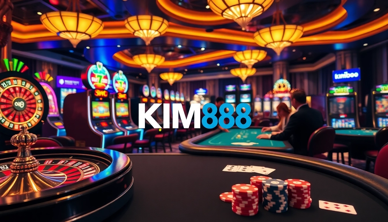 Exciting gameplay at nhà cái kim88 with vibrant casino elements and professional betting atmosphere.