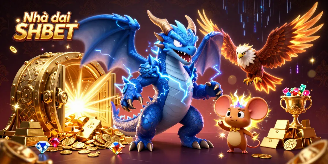 Experience thrilling wins at Nhà cái SHBET with vibrant 3D casino illustration.