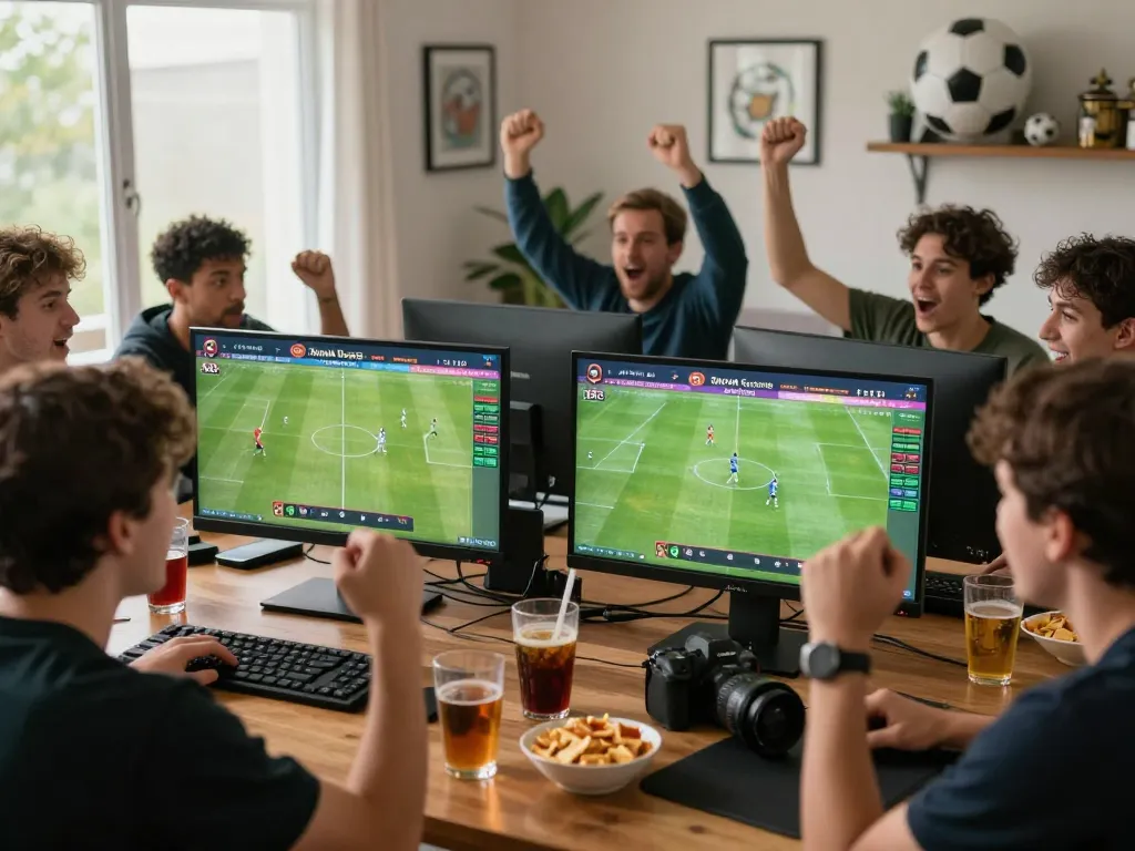 Exciting scene of fans engaging in trang cá độ bóng đá during a live match, highlighting the thrill of online betting.