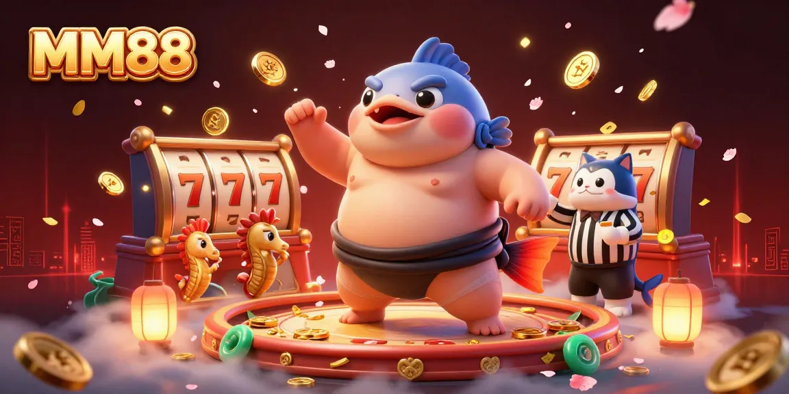MM88 excites players with a vibrant underwater casino scene, featuring a fugu and catfish referee.