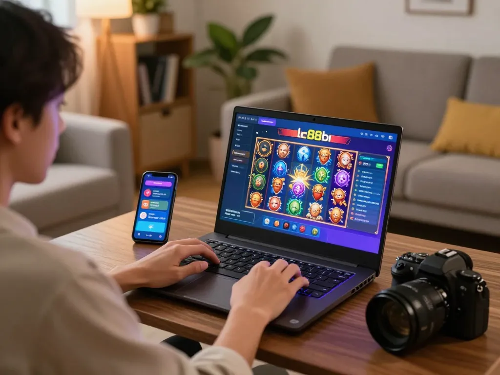 Engaging in thrilling gameplay on the lc88 bio platform with a cozy home setup