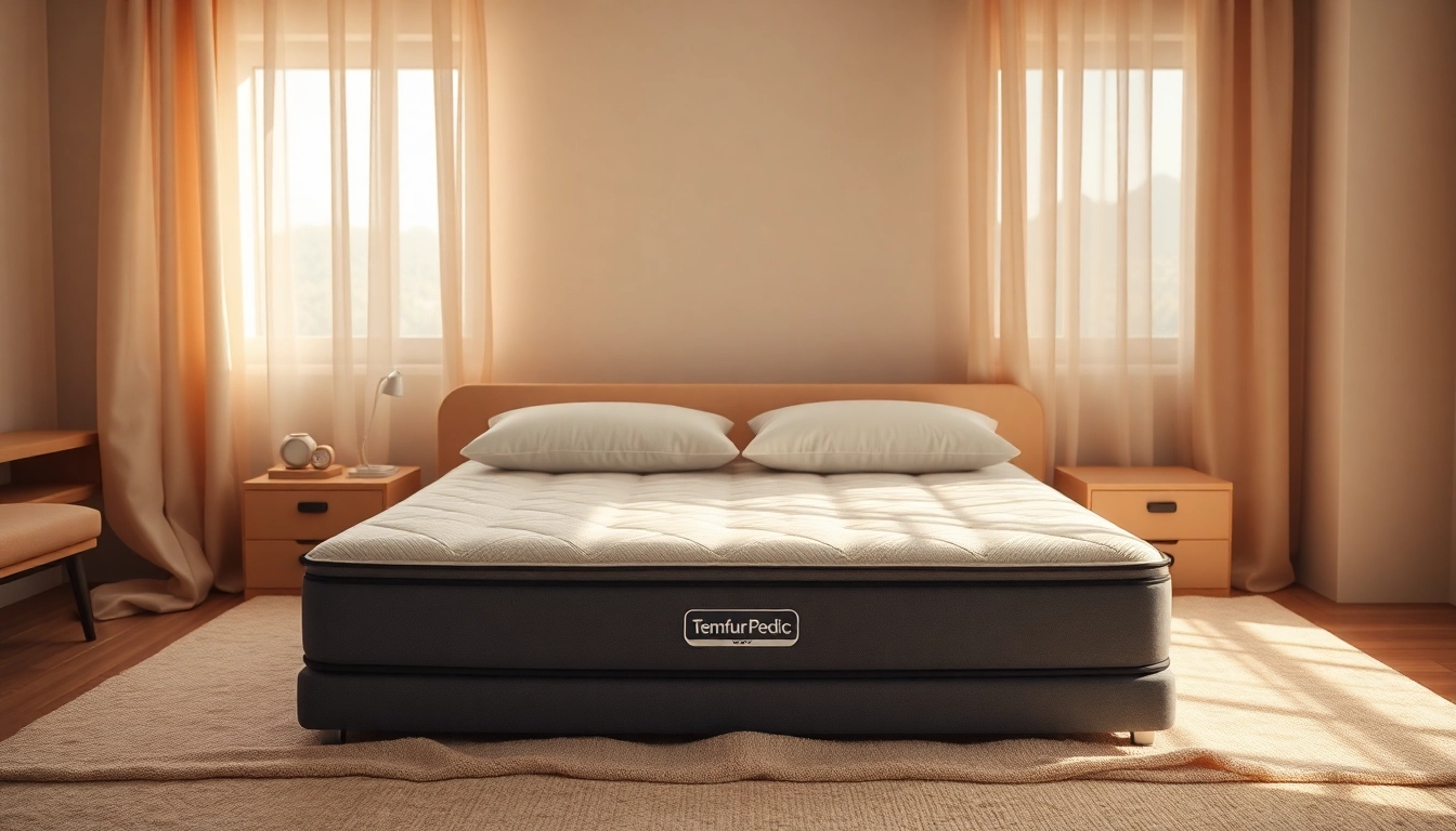 Relaxation on a tempur pedic mattress showcasing its luxurious comfort and modern bedroom design.