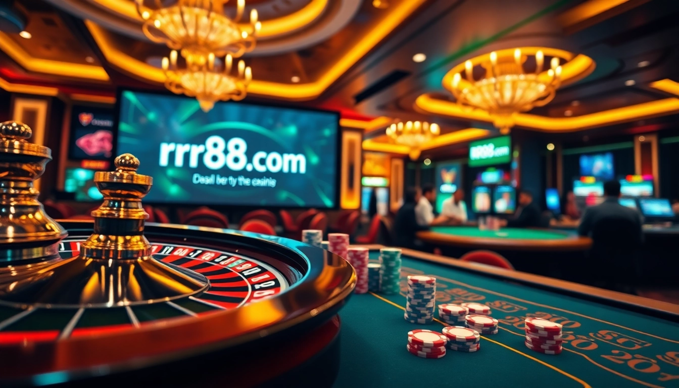 Experience thrilling gaming action at rr88.com with vibrant casino tables and roulette excitement.