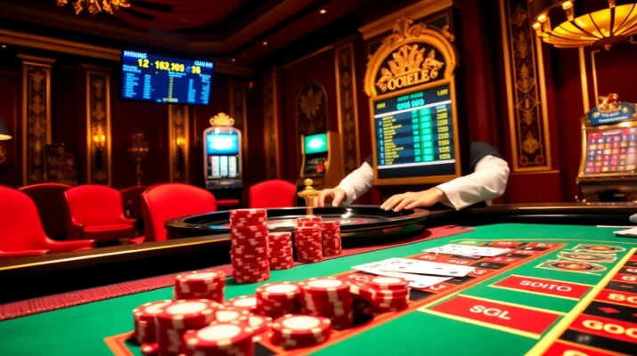 Experience thrilling action at https://go88vn.blog with vibrant casino visuals featuring poker chips and roulette.