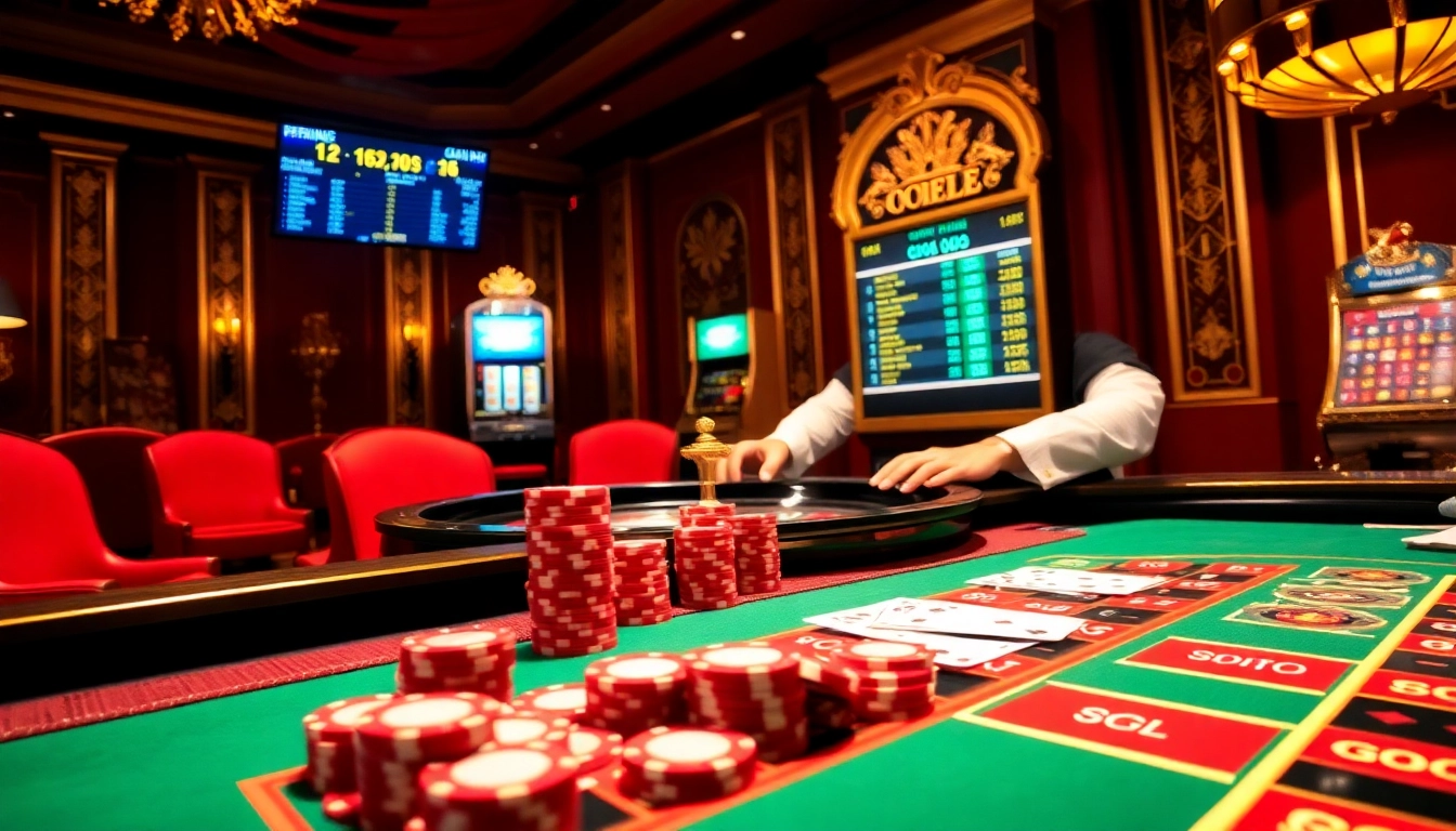 Experience thrilling action at https://go88vn.blog with vibrant casino visuals featuring poker chips and roulette.