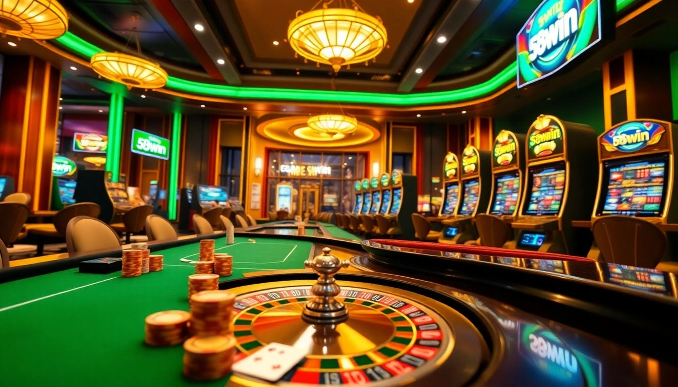 Experience thrilling gambling at 58win đăng nhập with vibrant tables, cards, and exciting slot machines.